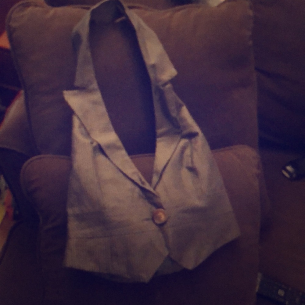 Etam brown striped vest size 36.